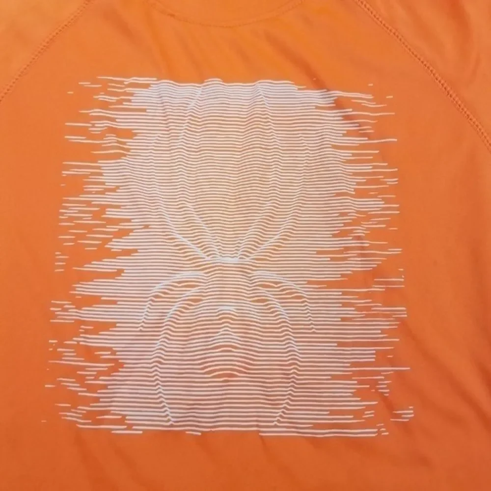 Spyder Tee Kids S Orange Logo Short Sleeve Bright Neon Stripe Spider Graphic